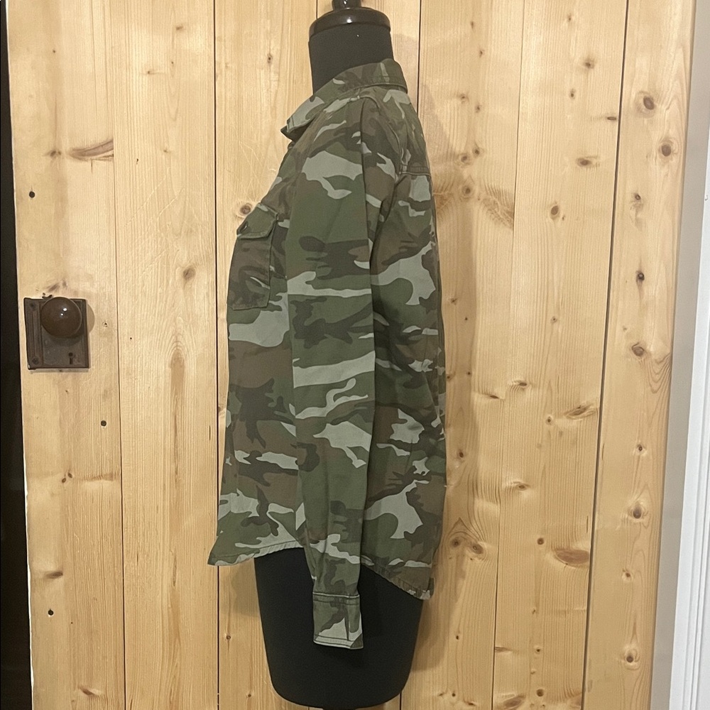 Camouflage Button-Down Utility Shirt - Green Camo - Picture 2 of 5